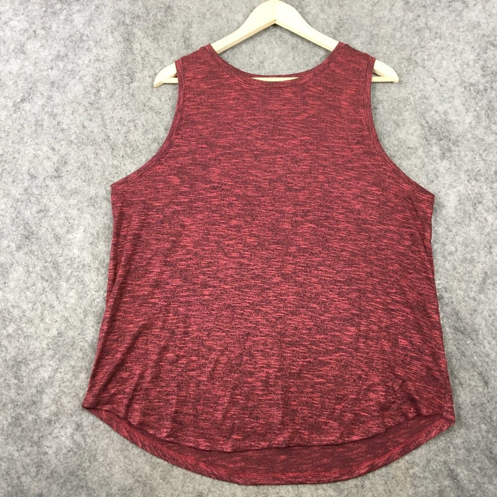 Mudd Tank Top Girls 12 Red Berry Sleeveless Heathered Slub Knit Round Neck Curve